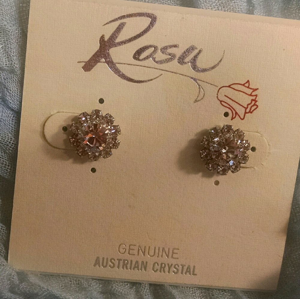 Rosa, Austrian Crystal Earrings for Pierced Ears